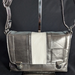 Sac Cartable "Carrés gris"