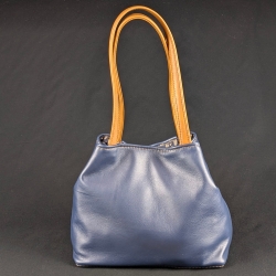 Sac Pyramide cuir bleu