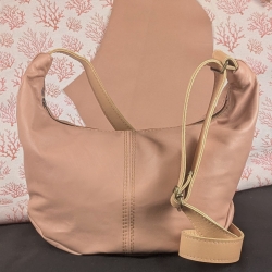 Sac Cocooning cuir rose pastel