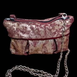 Sac pochette cuir bordeau